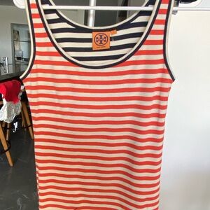 Tory Burch Navy and Red Striped Top